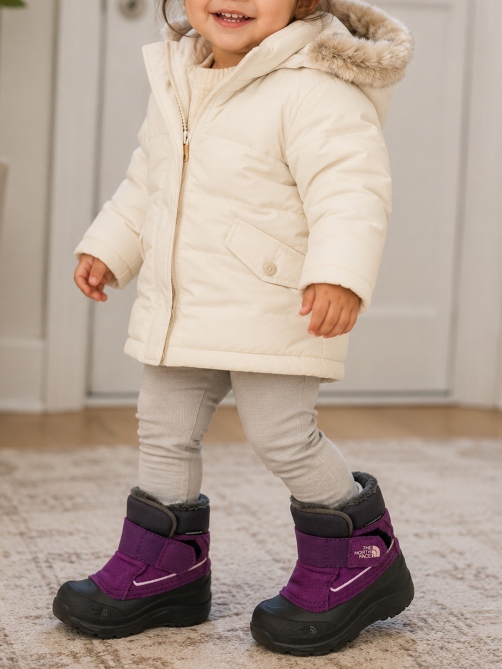 The North Face Purple/Gray Waterproof Girl Boots (SH85)